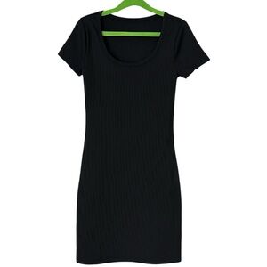 Classic Black Ribbed Women's Top